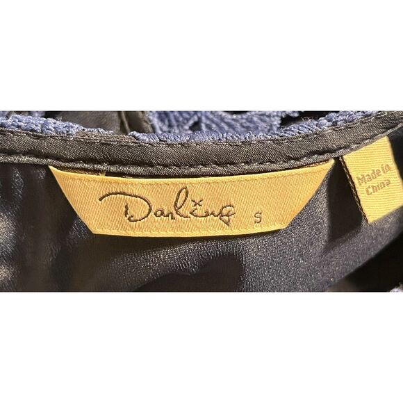 Darling Blue MOD Twee Hepburn Style Dress Lace Chic Small Fall Classy - Picture 5 of 7